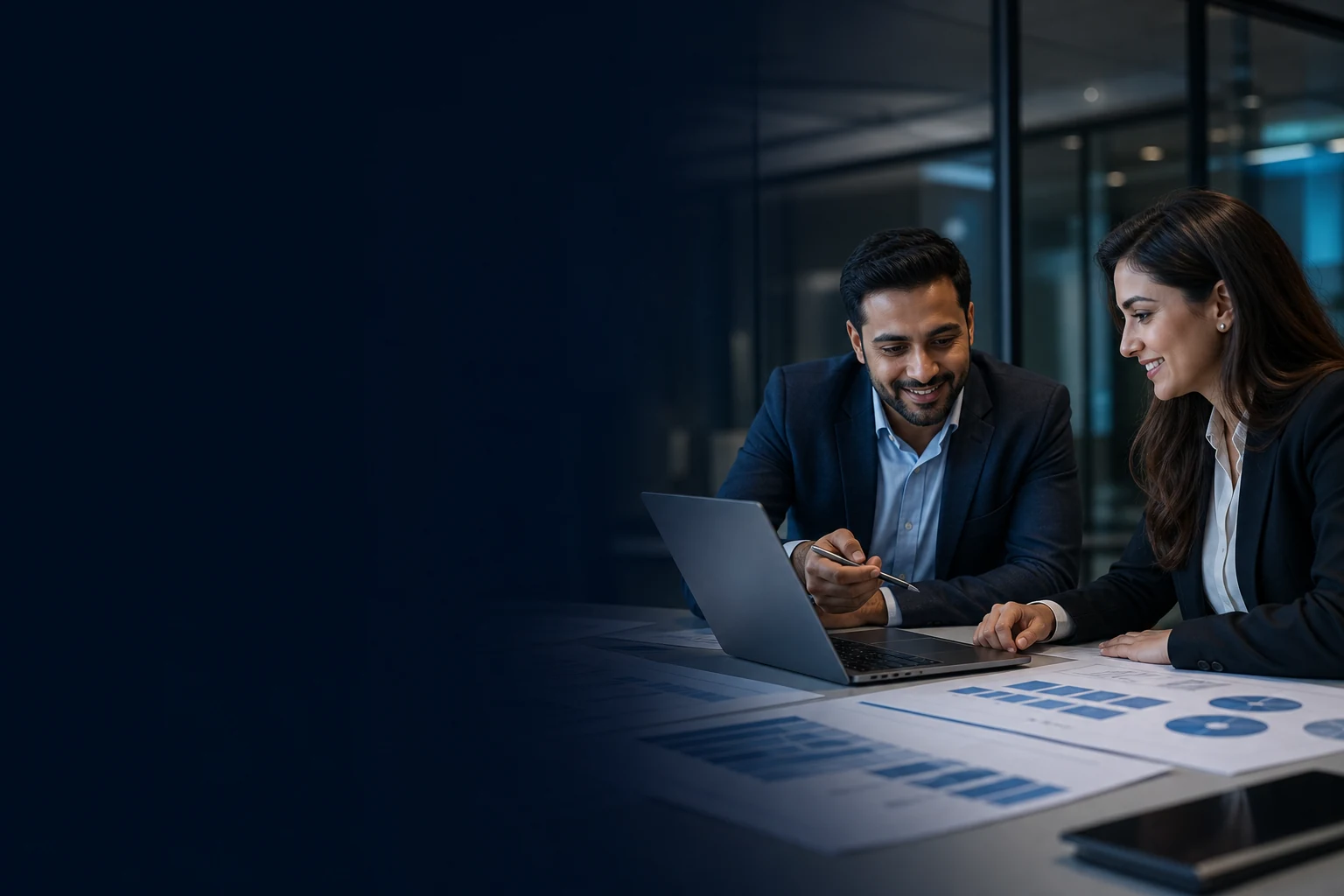 Implementation partner collaborating with a business client on a Vendro rollout